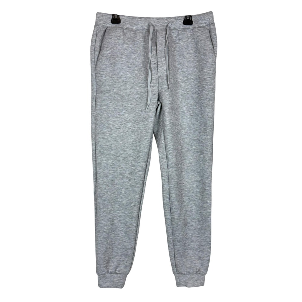 FLX Pants Mens Medium Gray Joggers Drawstring Elastic Waist Pockets Stretch